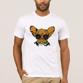 Grumpy hond met retro vliegerbril, Funny Dog T-shirt (Voorkant)
