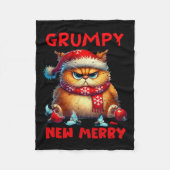Grumpy is de nieuwe vrolijke kerstkat Sarcastic Cu Fleece Deken (Voorkant)