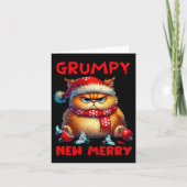 Grumpy is de nieuwe vrolijke kerstkat Sarcastic Cu Kaart (Voorkant)