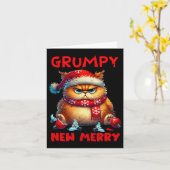 Grumpy is de nieuwe vrolijke kerstkat Sarcastic Cu Kaart (Gele Bloem)