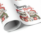 Grumpy is de nieuwe vrolijke kerstkattenliefhebber cadeaupapier (Rol Hoek)
