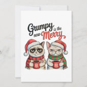 Grumpy is de nieuwe vrolijke kerstkattenliefhebber feestdagenkaart (Voorkant)