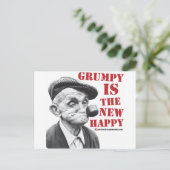 Grumpy is het nieuwe geluk briefkaart (Staand voorkant)