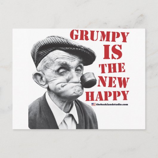 Grumpy is het nieuwe geluk briefkaart (Voorkant)