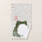 Grumpy japans kikker Toad 19e eeuw Bad Handdoek (Handdoek)
