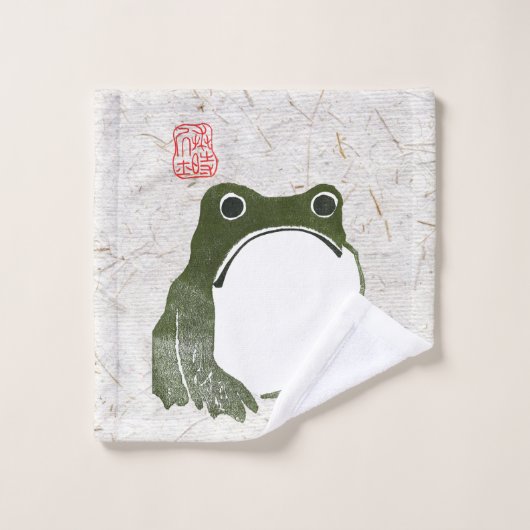 Grumpy japans kikker Toad 19e eeuw Bad Handdoek (Wasdoekje)