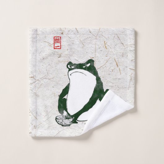 Grumpy japans kikker Toad 19e eeuw Bad Handdoek (Wasdoekje)