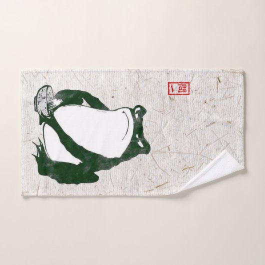 Grumpy japans kikker Toad 19e eeuw Bad Handdoek (Handdoek)