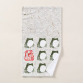 Grumpy japans kikker Toad 19e eeuw Bad Handdoek (Handdoek)