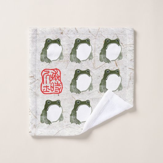 Grumpy japans kikker Toad 19e eeuw Bad Handdoek (Wasdoekje)