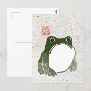 Grumpy japans kikker Toad 19e eeuw Briefkaart