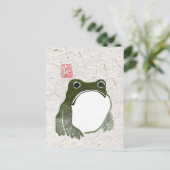Grumpy japans kikker Toad 19e eeuw Briefkaart (Staand voorkant)