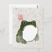 Grumpy japans kikker Toad 19e eeuw Briefkaart (Voorkant / Achterkant)