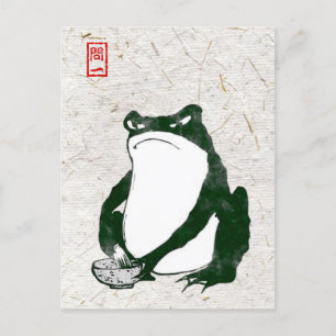 Grumpy japans kikker Toad 19e eeuw Briefkaart