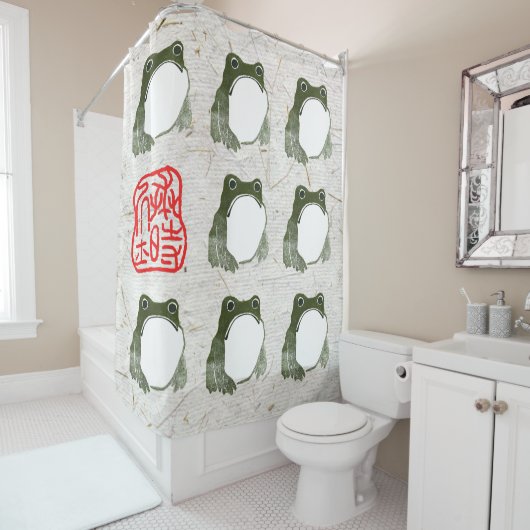 Grumpy japans kikker Toad 19e eeuw Douchegordijn (In situ)