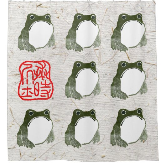 Grumpy japans kikker Toad 19e eeuw Douchegordijn (Voorkant)