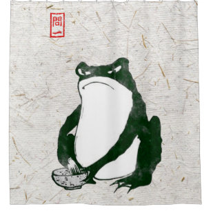 Grumpy japans kikker Toad 19e eeuw Douchegordijn