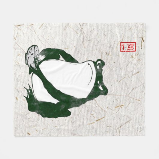 Grumpy japans kikker Toad 19e eeuw Fleece Deken (Voorkant (Horizontaal))