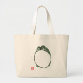 Grumpy japans kikker Toad 19e eeuw Grote Tote Bag (Voorkant)
