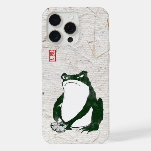 Grumpy japans kikker Toad 19e eeuw iPhone Hoesje (Achterkant)