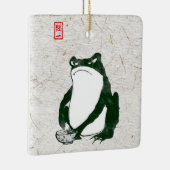Grumpy japans kikker Toad 19e eeuw Keramisch Ornament (Rechts)