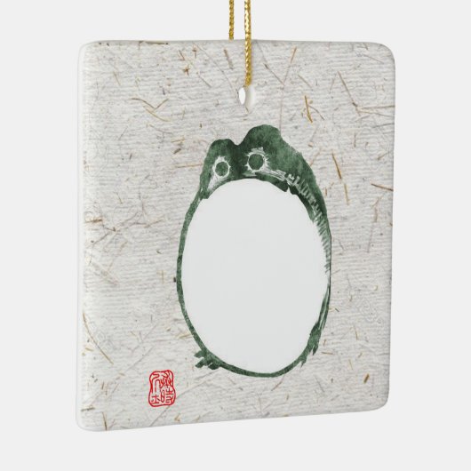 Grumpy japans kikker Toad 19e eeuw Keramisch Ornament (Rechts)