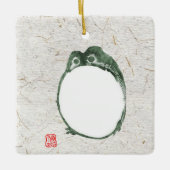 Grumpy japans kikker Toad 19e eeuw Keramisch Ornament (Voorkant)
