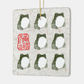 Grumpy japans kikker Toad 19e eeuw Keramisch Ornament (Links)