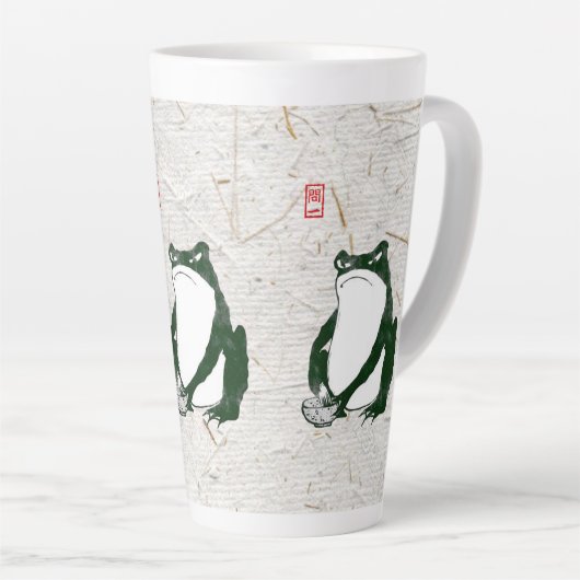 Grumpy japans kikker Toad 19e eeuw Latte Mok (Rechterhoek)