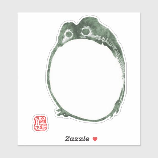 Grumpy japans kikker Toad 19e eeuw Sticker (Vel)