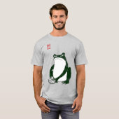 Grumpy japans kikker Toad 19e eeuw T-shirt (Voorkant volledig)