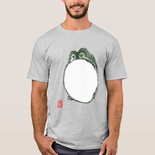 Grumpy japans kikker Toad 19e eeuw T-shirt (Voorkant)