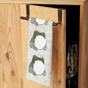 Grumpy japans kikker Toad 19e eeuw Theedoek