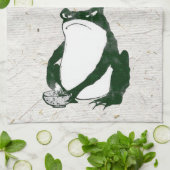 Grumpy japans kikker Toad 19e eeuw Theedoek (Gevouwen)