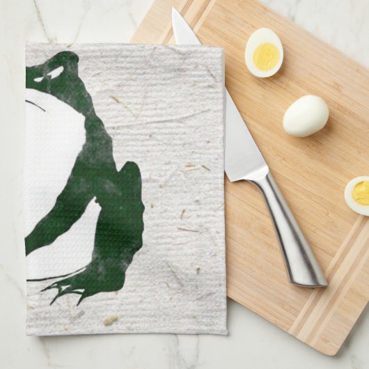 Grumpy japans kikker Toad 19e eeuw Theedoek (Quarter Fold)