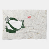 Grumpy japans kikker Toad 19e eeuw Theedoek (Horizontaal)