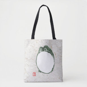 Grumpy japans kikker Toad 19e eeuw Tote Bag