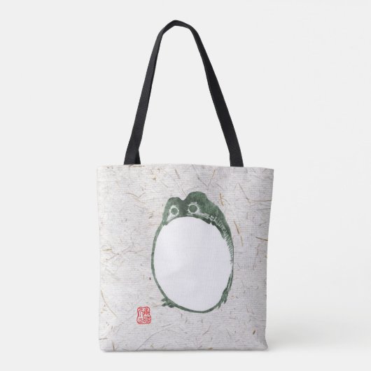 Grumpy japans kikker Toad 19e eeuw Tote Bag (Achterkant)