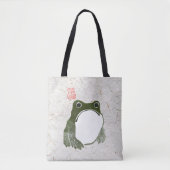 Grumpy japans kikker Toad 19e eeuw Tote Bag (Voorkant)