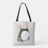 Grumpy japans kikker Toad 19e eeuw Tote Bag (Achterkant)
