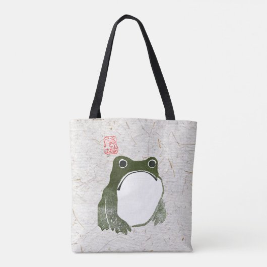 Grumpy japans kikker Toad 19e eeuw Tote Bag (Achterkant)