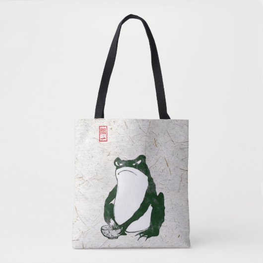 Grumpy japans kikker Toad 19e eeuw Tote Bag (Voorkant)