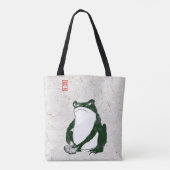 Grumpy japans kikker Toad 19e eeuw Tote Bag (Achterkant)