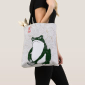 Grumpy japans kikker Toad 19e eeuw Tote Bag (Dichtbij)