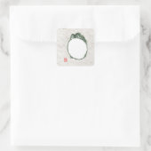 Grumpy japans kikker Toad 19e eeuw Vierkante Sticker (Tas)