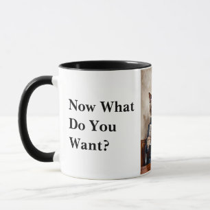 Grumpy Kantoor Cat De krant lezen Mok