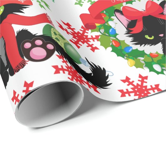 Grumpy Kat Bah Humbug - Kat in Petten Bogen Cadeaupapier (Rol Hoek)