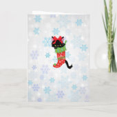 Grumpy Kat Bah Humbug Persoonlijke kerstnaam Feestdagen Kaart (Achterkant)