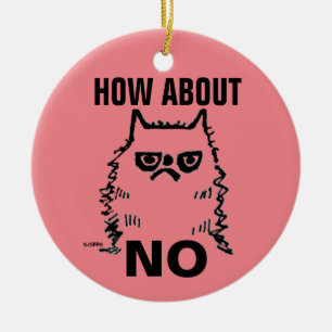 Grumpy kat grappig kerst ornament, Wat dacht je va Keramisch Ornament
