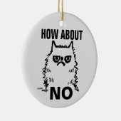 Grumpy kat grappig kerst ornament, Wat dacht je va Keramisch Ornament (Rechts)
